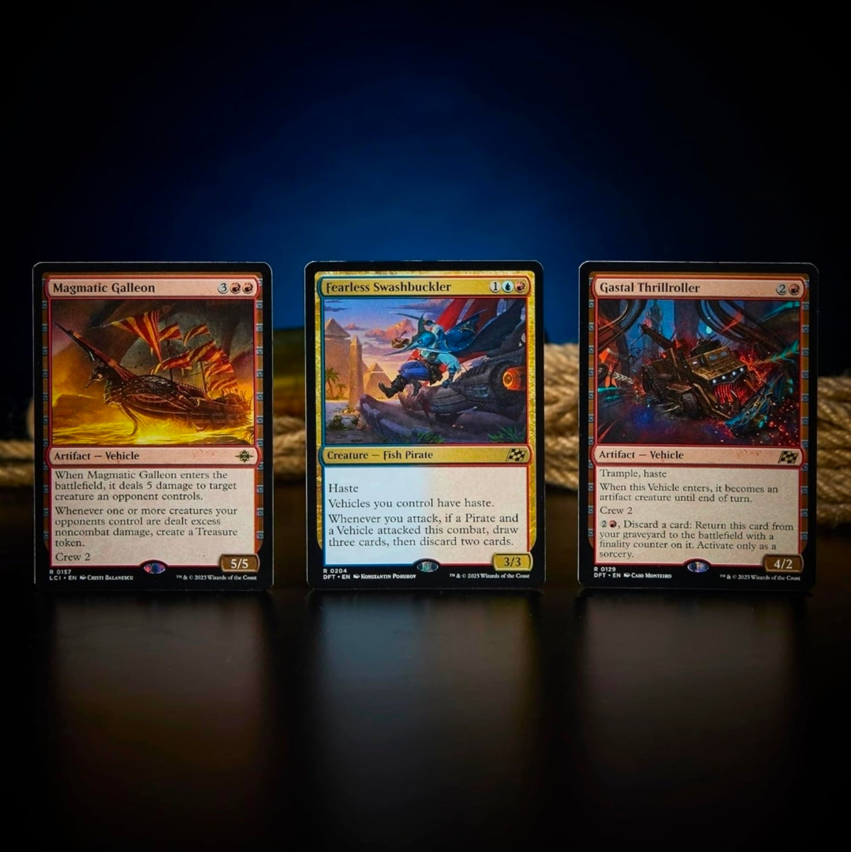 Magmatic Galleon, Fearless Swashbuckler und Gastal Thrillroller