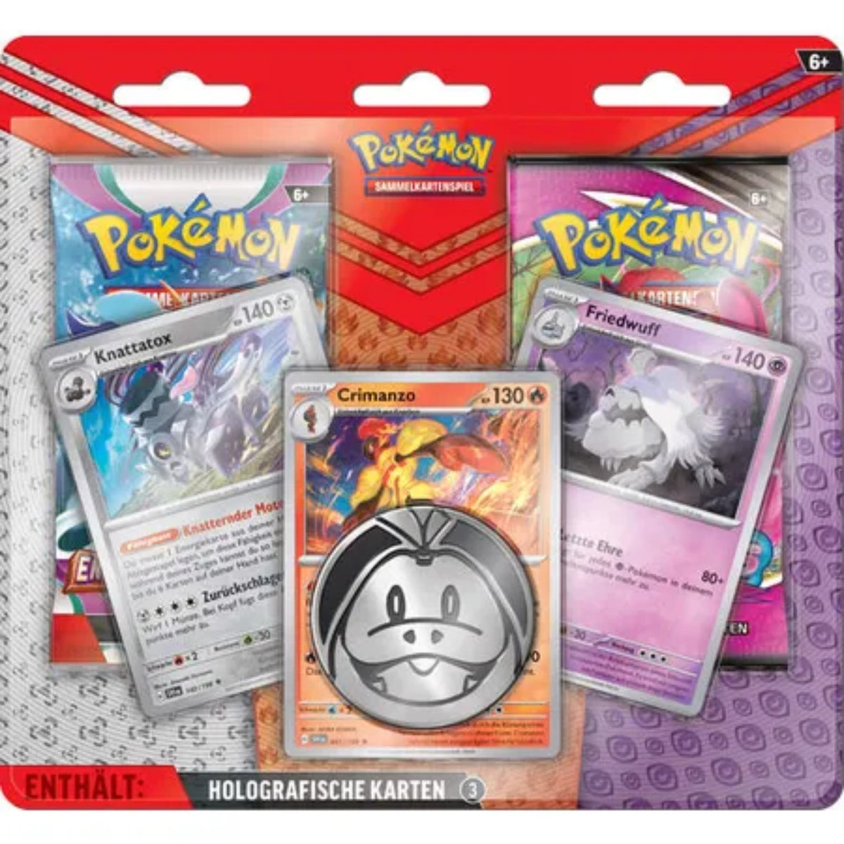 Pokémon Enhanced 2-Pack August 2023 deutsch mit zwei Boostern, drei Holo-Karten und Münze